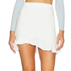 NWT Superdown Milan Ruffle Mini Skirt Ruffled Miniskirt white
